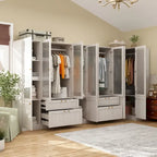 Armoire Modulable Moderne à Portes en Verre : Solution de Rangement pour Placard