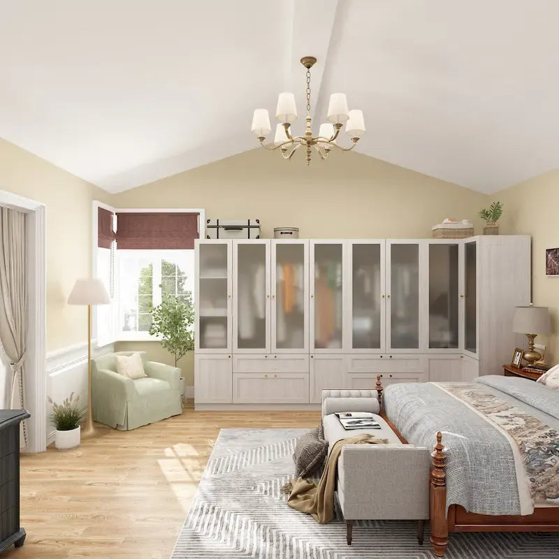 Armoire Modulable Moderne à Portes en Verre : Solution de Rangement pour Placard