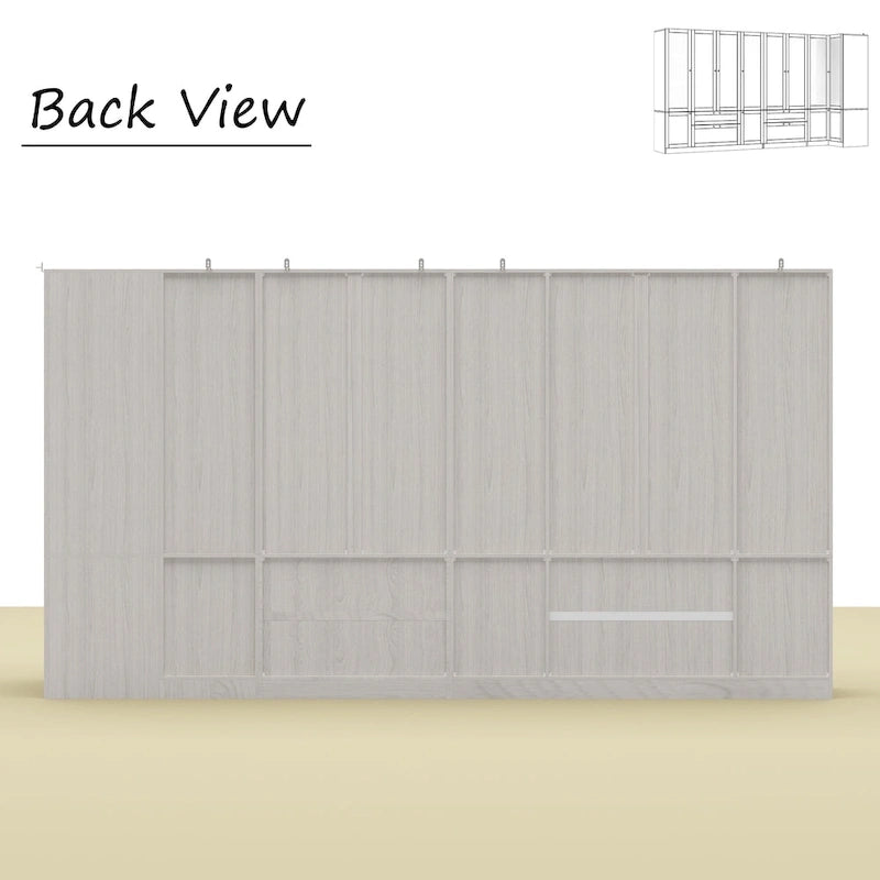 Armoire Modulable Moderne à Portes en Verre : Solution de Rangement pour Placard