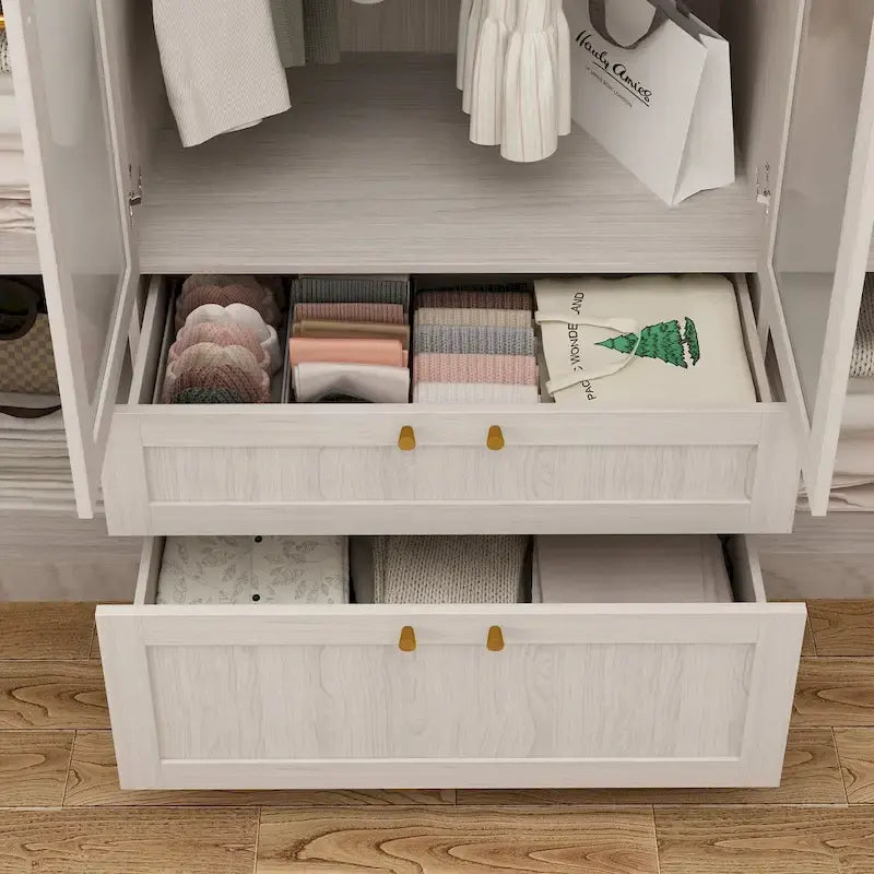 Armoire Modulable Moderne à Portes en Verre : Solution de Rangement pour Placard