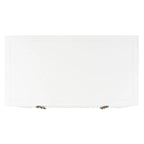 Commode blanche à 3 tiroirs | Poignées anneaux en laiton | Style Parson