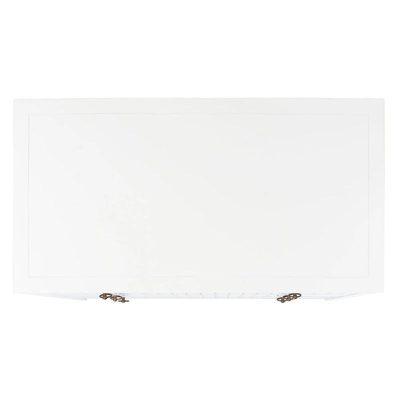 Commode blanche à 3 tiroirs | Poignées anneaux en laiton | Style Parson