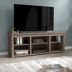 Meuble TV pour téléviseurs jusqu'à 80 pouces avec 6 compartiments de rangement ouverts - 65 pouces
