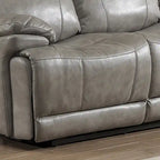 Canapé inclinable électrique contemporain en cuir italien Estella Grey