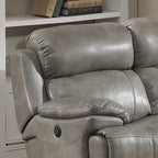 Canapé inclinable électrique contemporain en cuir italien Estella Grey