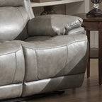 Canapé inclinable électrique contemporain en cuir italien Estella Grey