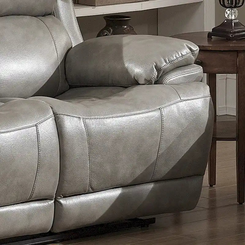 Canapé inclinable électrique contemporain en cuir italien Estella Grey