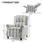 Fauteuil inclinable moderne 2 places avec assise rembourrée en cuir PU/tissu