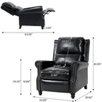 Fauteuil inclinable moderne 2 places avec assise rembourrée en cuir PU/tissu