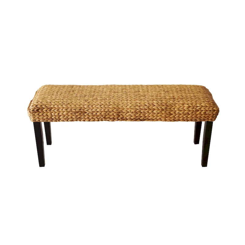 Banc intérieur M4H Sultan en bois massif et jacinthe d'eau naturelle