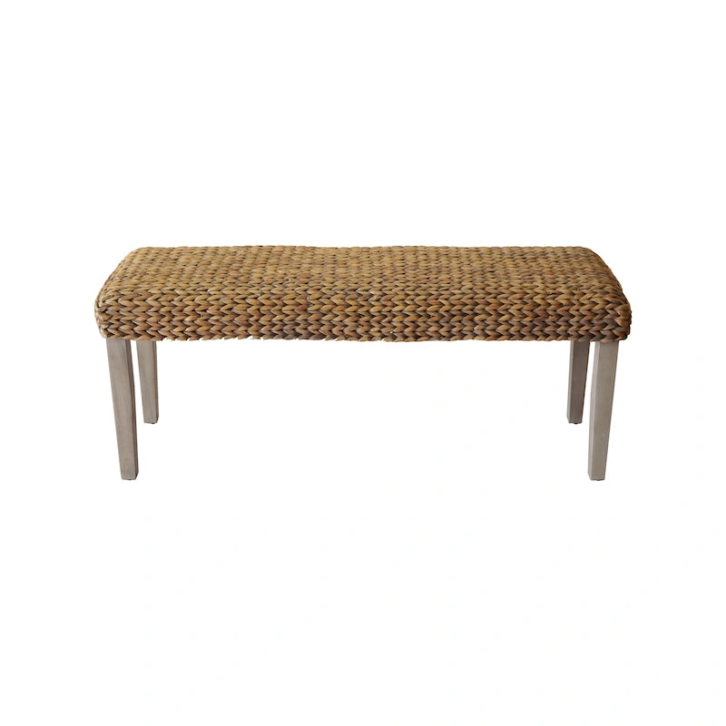 Banc intérieur M4H Sultan en bois massif et jacinthe d'eau naturelle