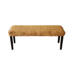 Banc intérieur M4H Sultan en bois massif et jacinthe d'eau naturelle