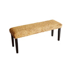 Banc intérieur M4H Sultan en bois massif et jacinthe d'eau naturelle