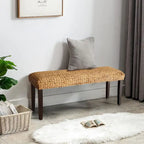 Banc intérieur M4H Sultan en bois massif et jacinthe d'eau naturelle
