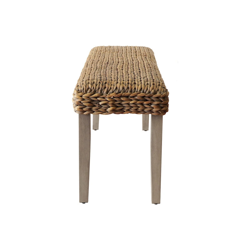 Banc intérieur M4H Sultan en bois massif et jacinthe d'eau naturelle