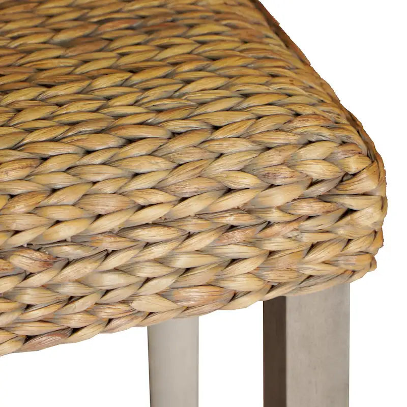 Banc intérieur M4H Sultan en bois massif et jacinthe d'eau naturelle