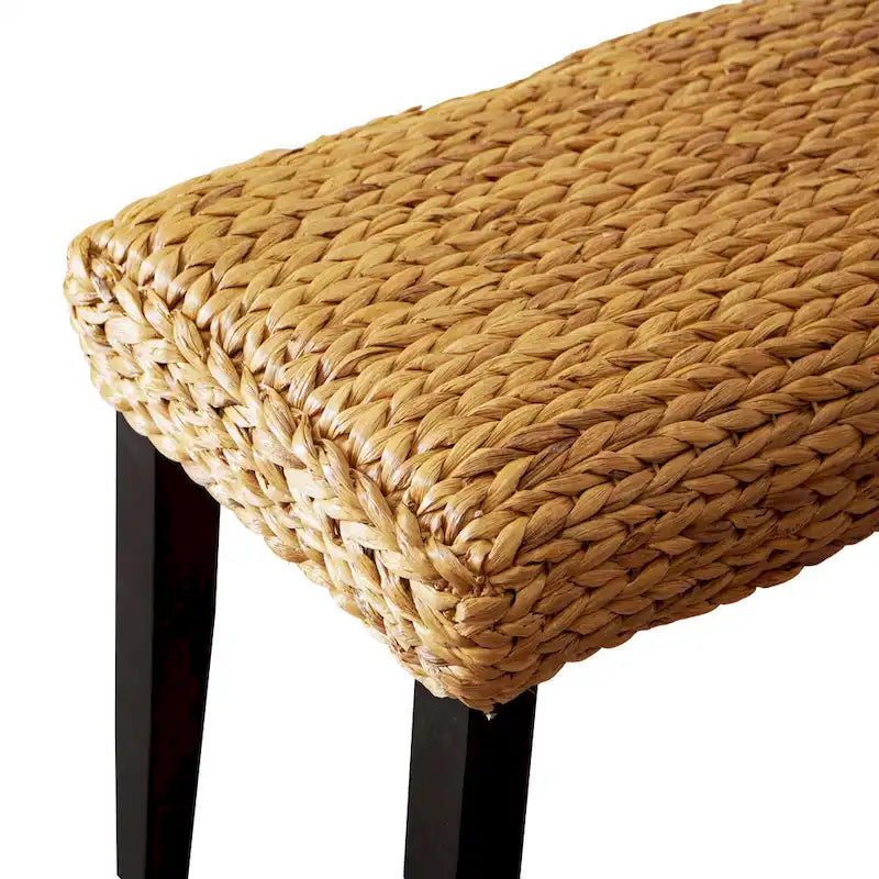 Banc intérieur M4H Sultan en bois massif et jacinthe d'eau naturelle
