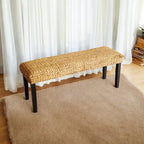 Banc intérieur M4H Sultan en bois massif et jacinthe d'eau naturelle