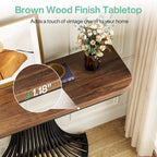 Table console industrielle de 39 pouces, petite table d'appoint de canapé avec base métallique géométrique - 39,37 (L) x 11,8 (P)