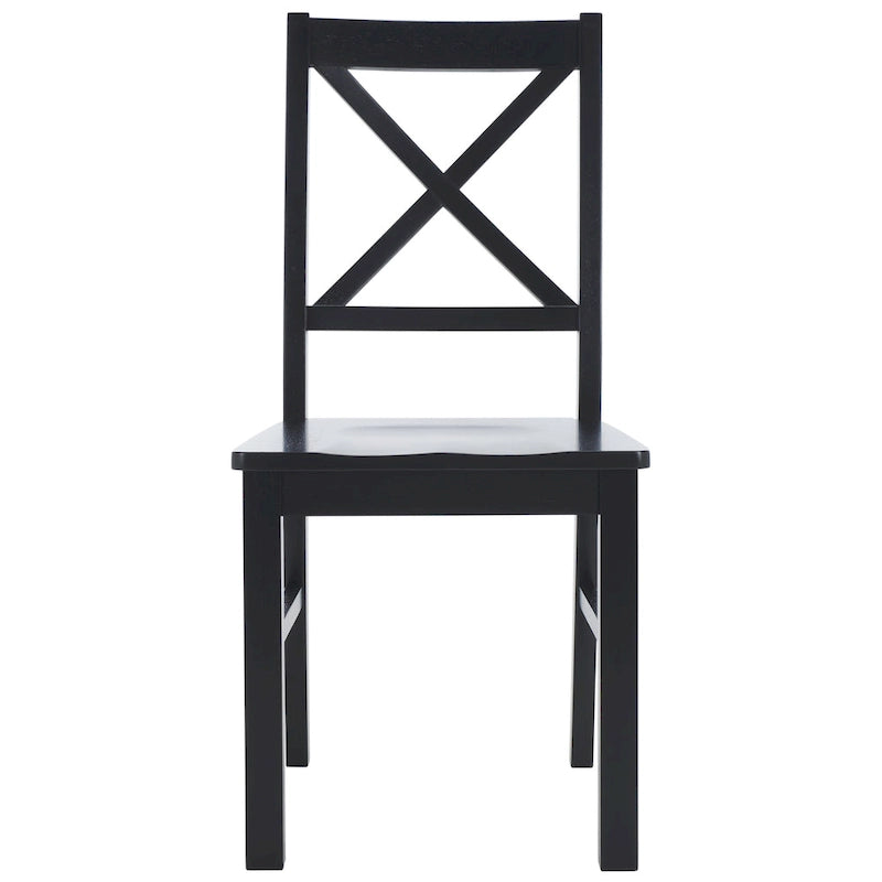 Chaise de salle à manger à dossier carré blanc/naturel (lot de 2)