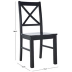 Chaise de salle à manger à dossier carré blanc/naturel (lot de 2)