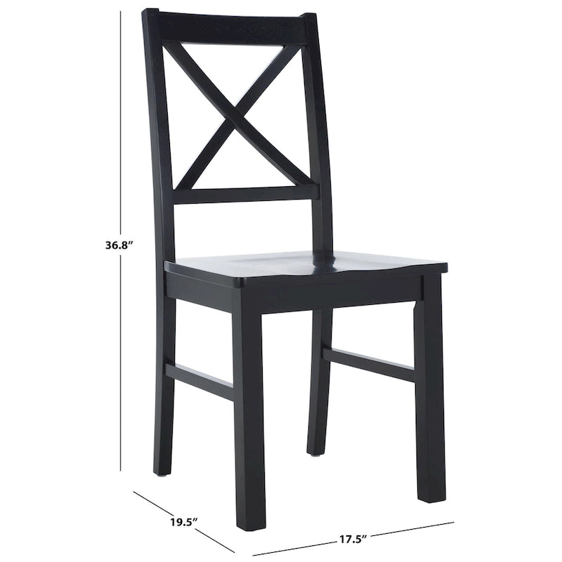 Chaise de salle à manger à dossier carré blanc/naturel (lot de 2)