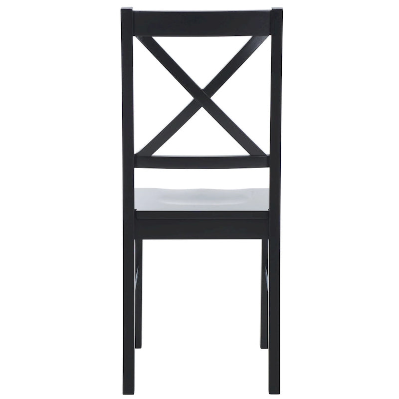 Chaise de salle à manger à dossier carré blanc/naturel (lot de 2)