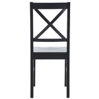 Chaise de salle à manger à dossier carré blanc/naturel (lot de 2)