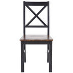 Chaise de salle à manger à dossier carré blanc/naturel (lot de 2)