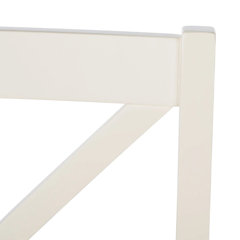 Chaise de salle à manger à dossier carré blanc/naturel (lot de 2)