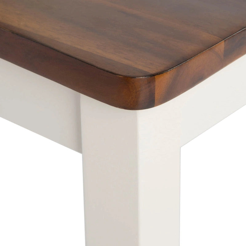 Chaise de salle à manger à dossier carré blanc/naturel (lot de 2)