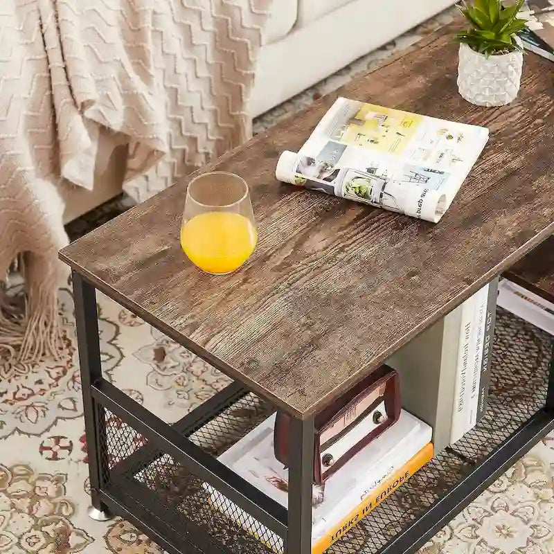 Taomika Tables de chevet modernes, Table basse, Ensembles de tables basses, 5 options, Marron
