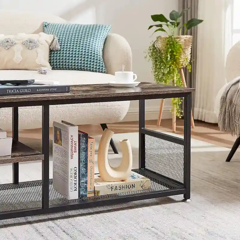 Taomika Tables de chevet modernes, Table basse, Ensembles de tables basses, 5 options, Marron
