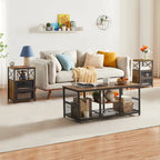 Taomika Tables de chevet modernes, Table basse, Ensembles de tables basses, 5 options, Marron