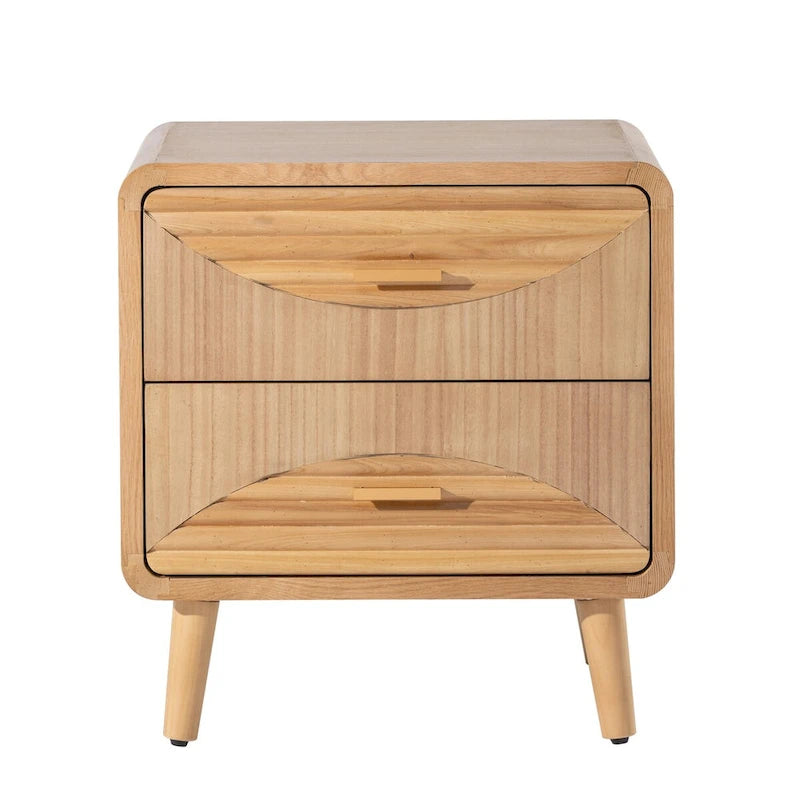Table de chevet COZAYH de style campagnard, table de chevet du milieu du siècle, faite à la main, style bohème, rustique, bois naturel