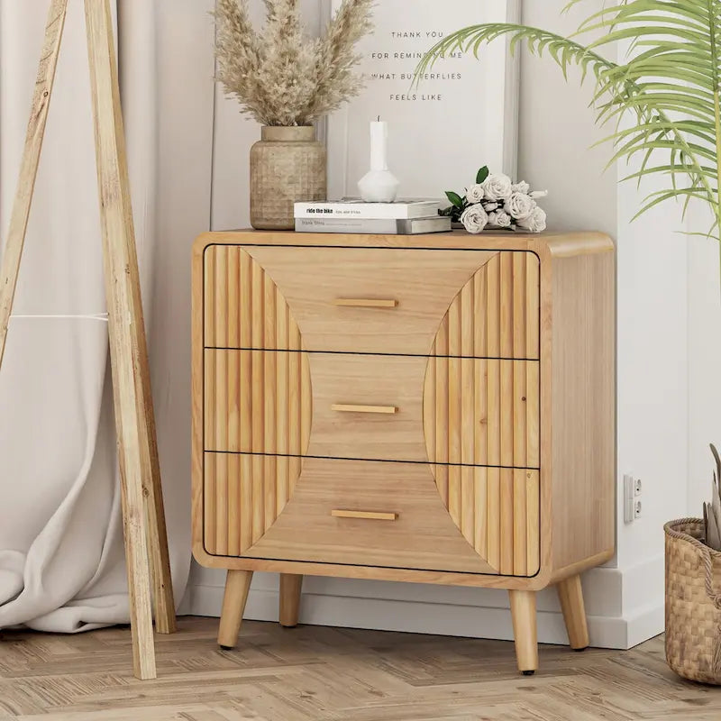 Table de chevet COZAYH de style campagnard, table de chevet du milieu du siècle, faite à la main, style bohème, rustique, bois naturel
