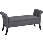 Banc de rangement capitonné Yaheetech en tissu moderne avec pouf rembourré