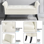Banc de rangement capitonné Yaheetech en tissu moderne avec pouf rembourré