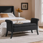 Banc de rangement capitonné Yaheetech en tissu moderne avec pouf rembourré