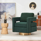 Fauteuil pivotant moderne Ouyessir avec dossier ajouré et base dorée