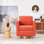 Fauteuil pivotant moderne Ouyessir avec dossier ajouré et base dorée