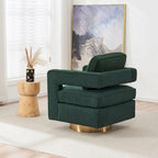Fauteuil pivotant moderne Ouyessir avec dossier ajouré et base dorée