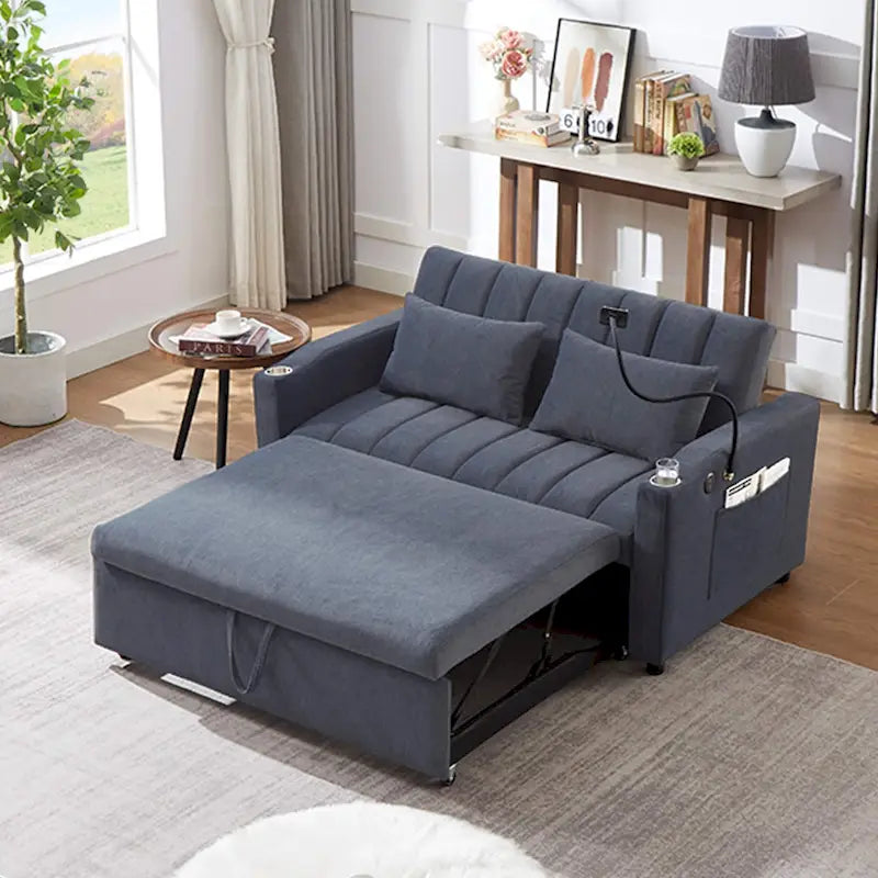 Canapé convertible 2 places avec ports USB