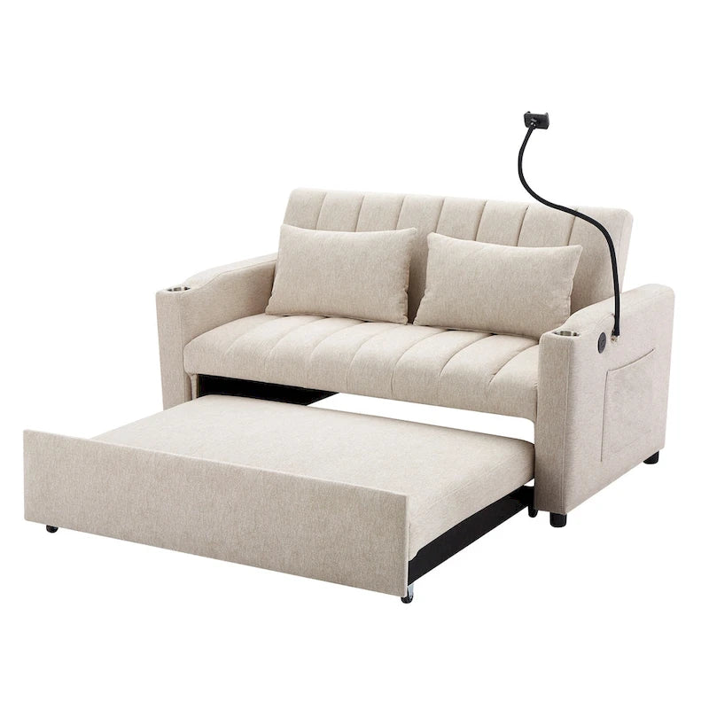 Canapé convertible 2 places avec ports USB