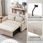 Canapé convertible 2 places avec ports USB