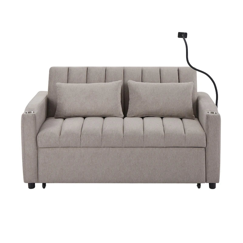 Canapé convertible 2 places avec ports USB