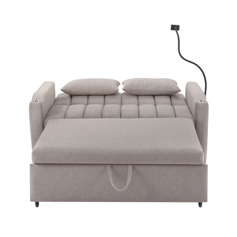Canapé convertible 2 places avec ports USB