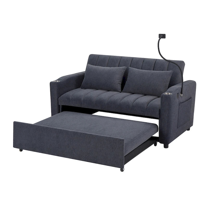 Canapé convertible 2 places avec ports USB