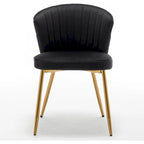Fauteuil d'appoint moderne en velours avec design capitonné, assise sans accoudoirs confortable et tendance.