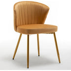 Fauteuil d'appoint moderne en velours avec design capitonné, assise sans accoudoirs confortable et tendance.